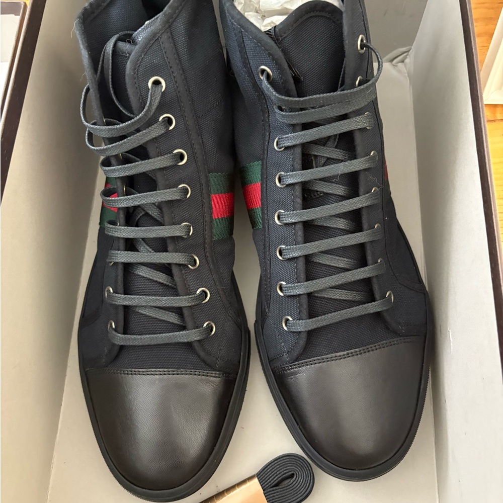 Gucci Canvas Black High-Top Sneakers